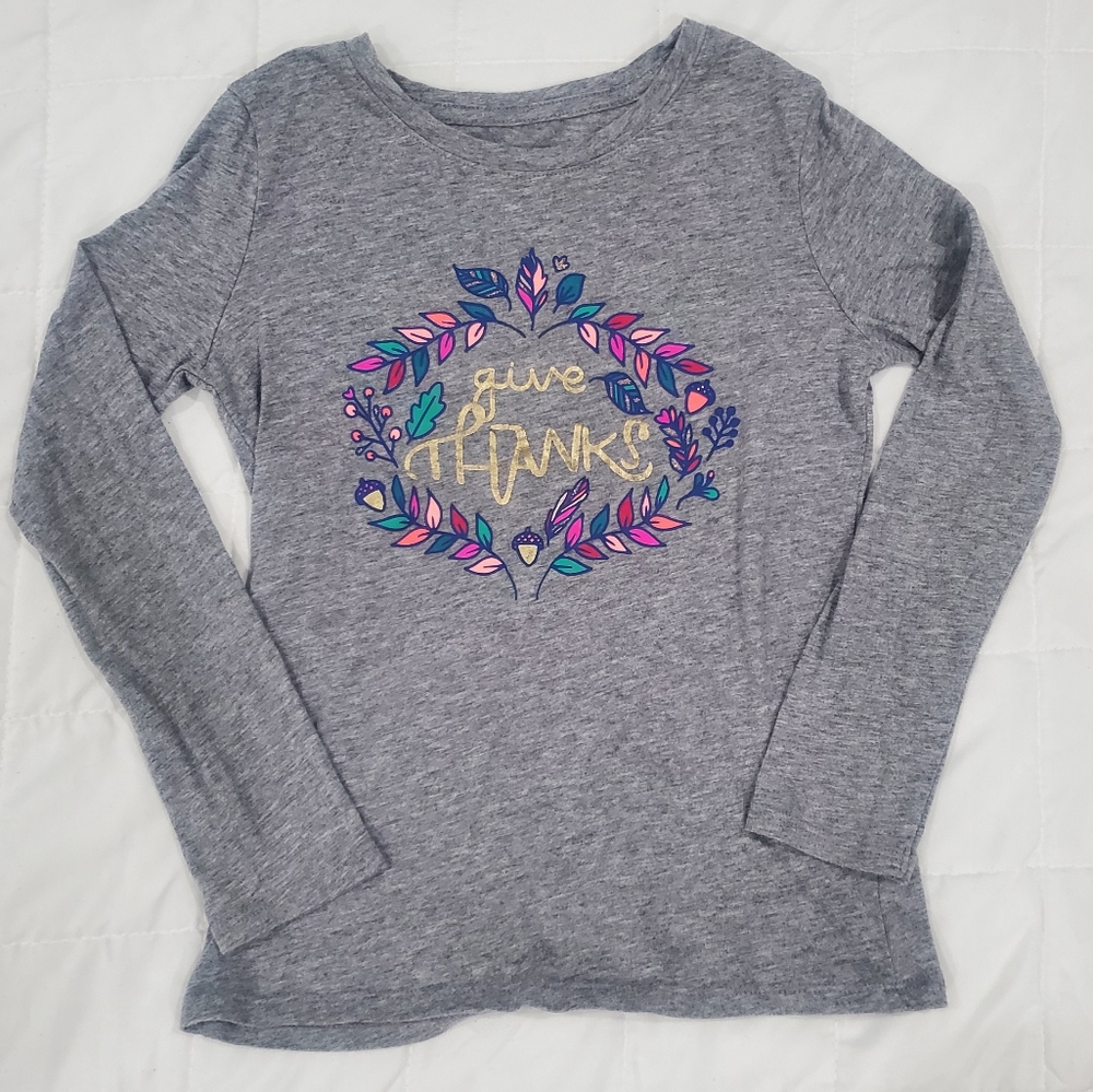 Cat & Jack "Give Thanks" Long Sleeved Tee